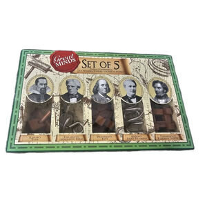 Professor Puzzle Great Minds SET OF 5 Brainteasers Wooden Metal Puzzles